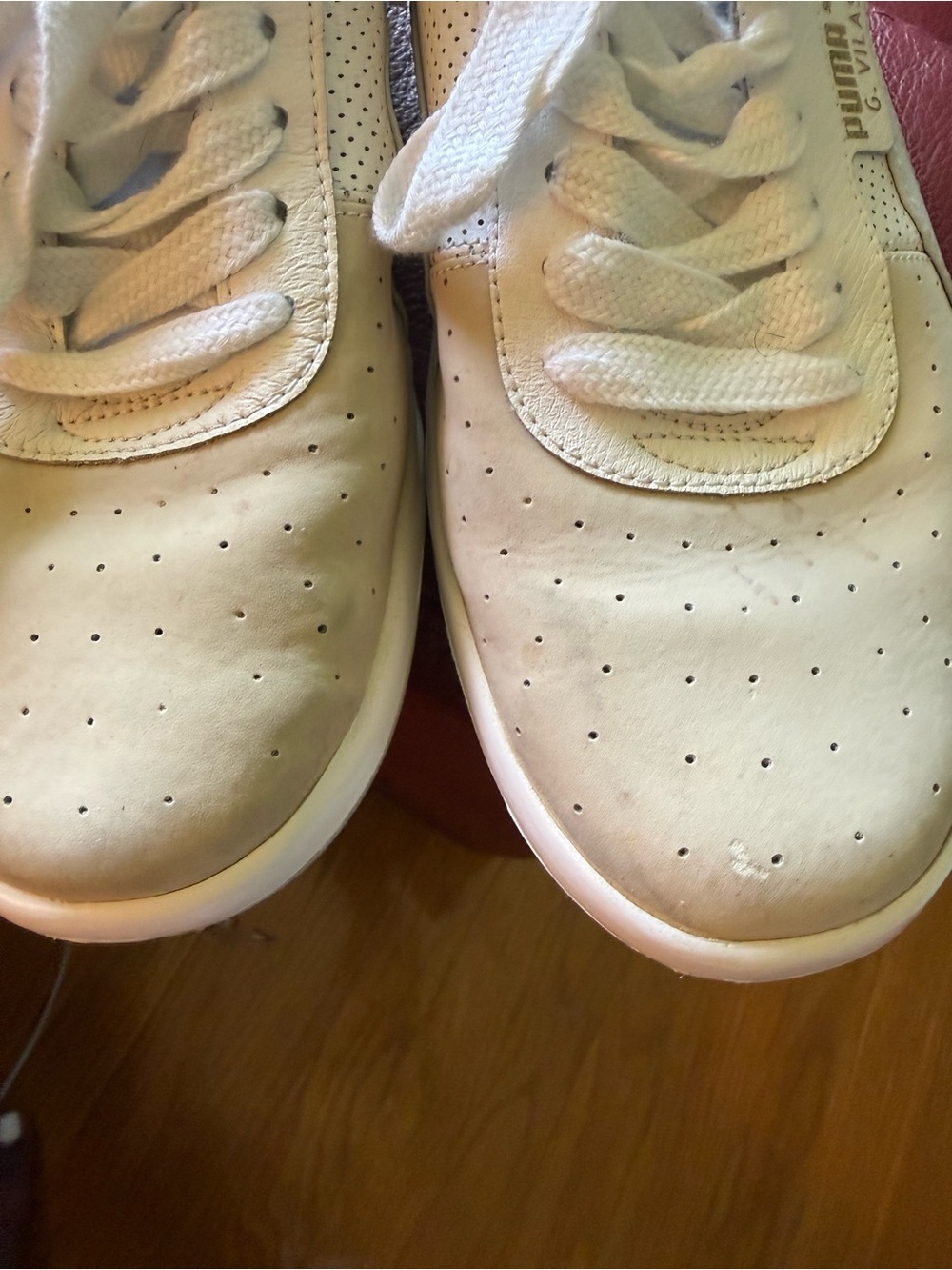 Men’s White Lace-Up Perforated Sneakers
